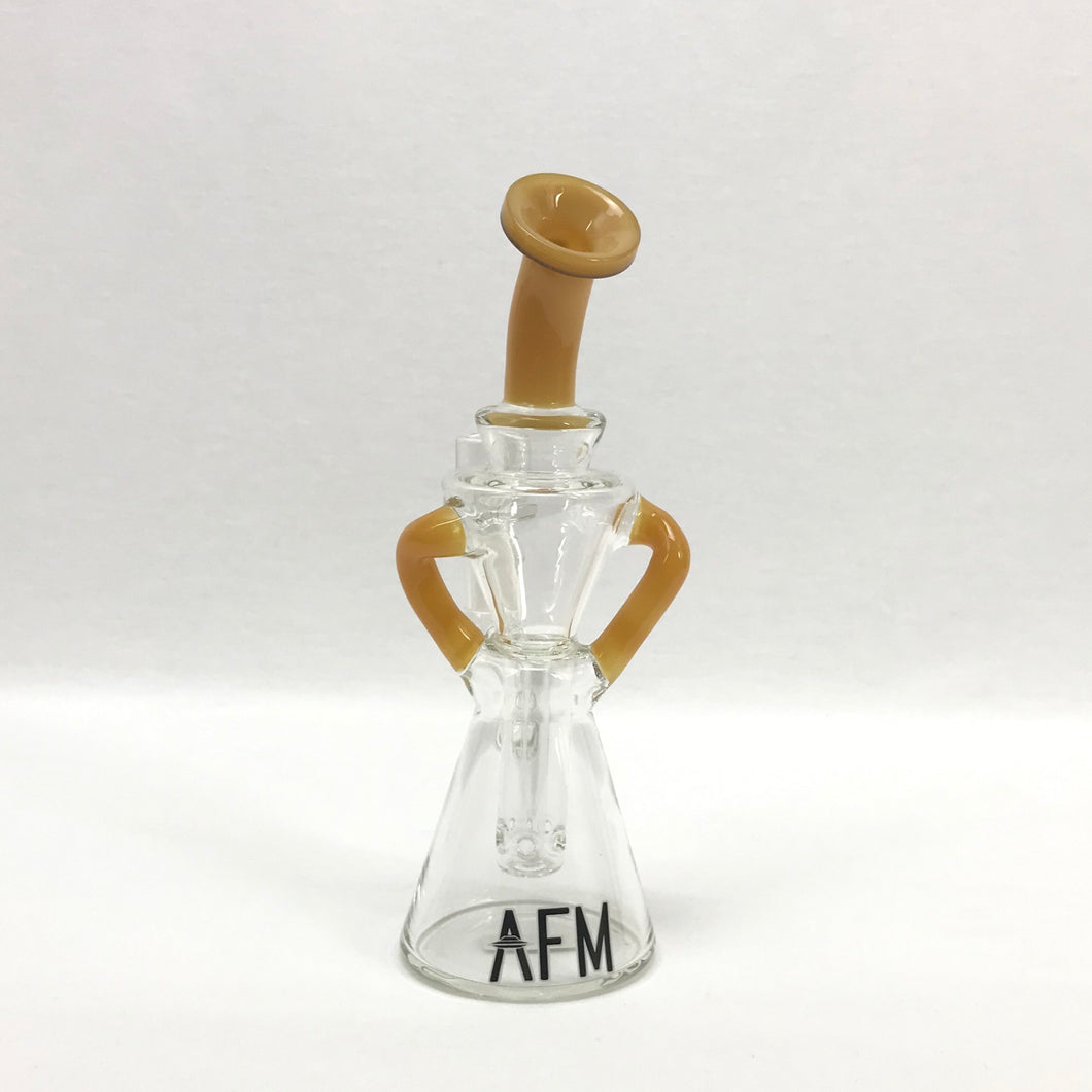 Alien Flower Monkey AFM Dual Uptake Recycler with 6 Hole Diffusion in Clear/Orange